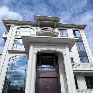 嘉兴白麻别墅外墙干挂石材效果示例