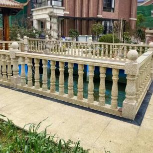 嘉兴黄金麻花岗岩石材栏杆，扶手，将军柱，花瓶柱