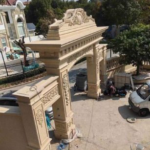 嘉兴 黄金麻荔枝面花岗岩别墅门楼