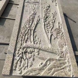 嘉兴 黄金麻雕刻板浮雕迎客松