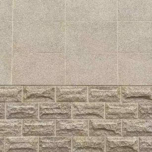 嘉兴 黄金麻自然面蘑菇石配荔枝面干挂