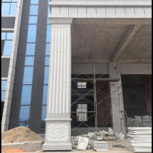 嘉兴 芝麻白光面花岗岩门楼大柱（罗马柱）配雕花底座