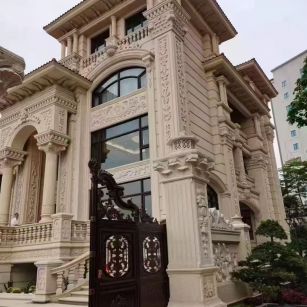 嘉兴 黄金麻花岗岩别墅外墙干挂效果展示