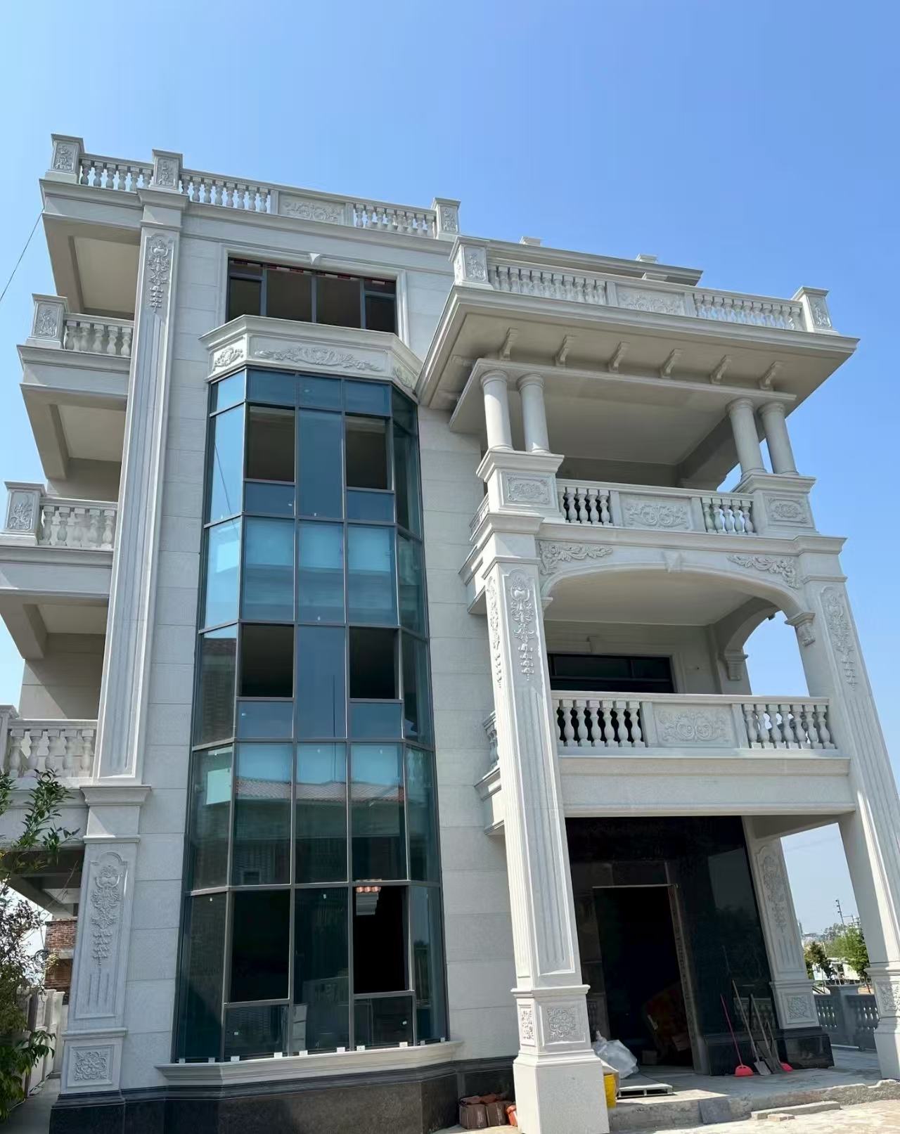 嘉兴 白麻花岗岩别墅外墙干挂效果展示