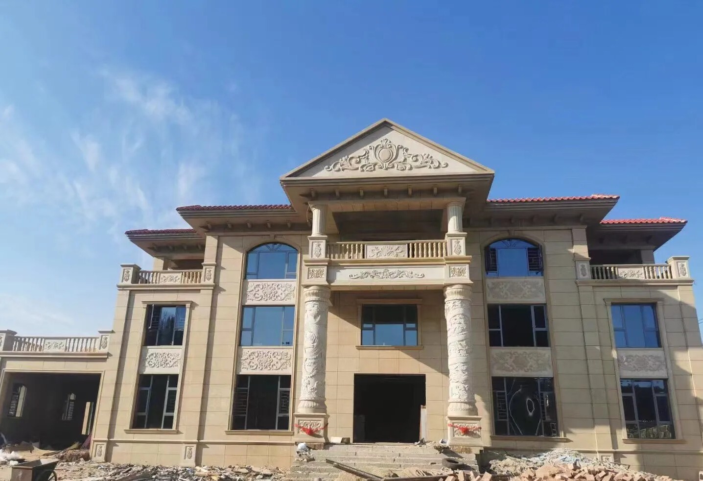 嘉兴 黄金麻花岗岩别墅外墙干挂