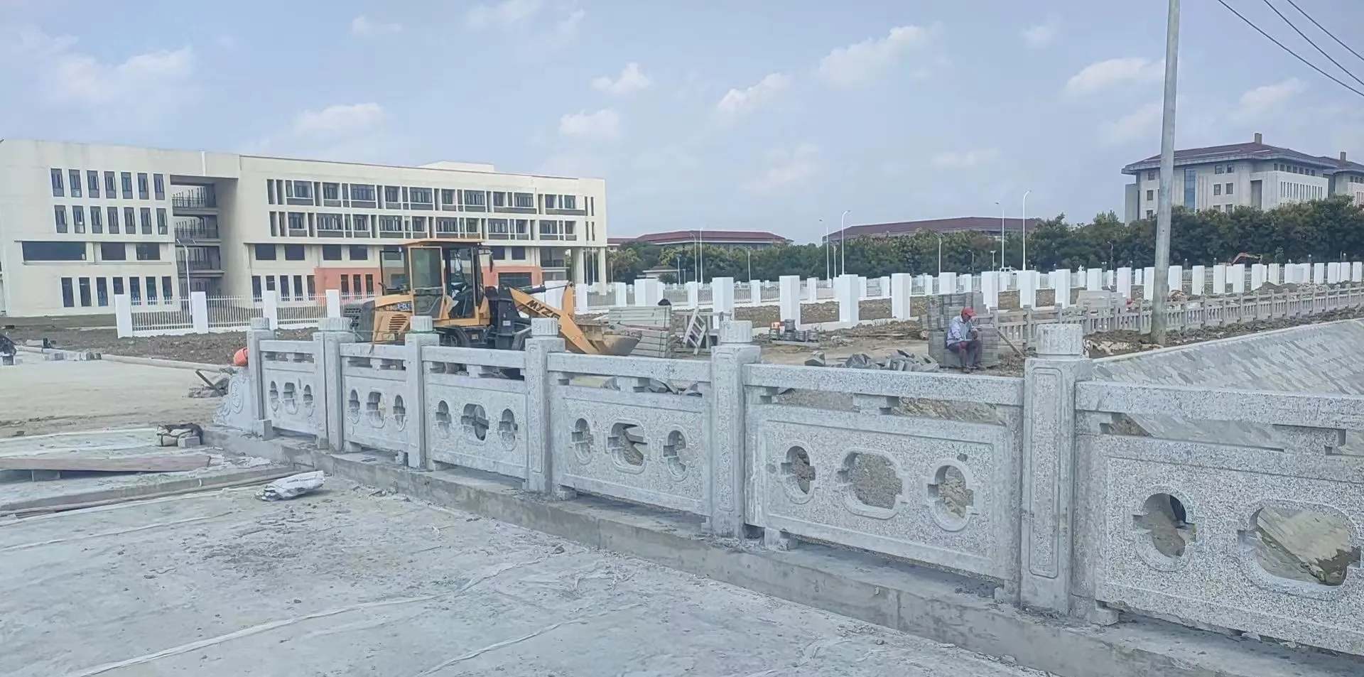 嘉兴 白麻花岗岩荔枝面河道栏杆