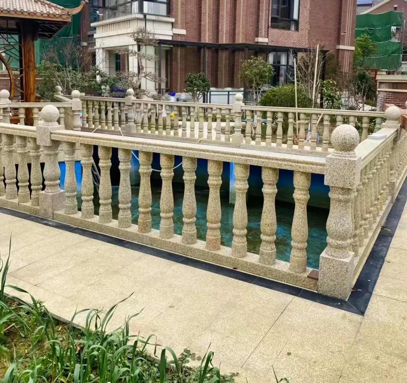 嘉兴黄金麻花岗岩石材栏杆，扶手，将军柱，花瓶柱