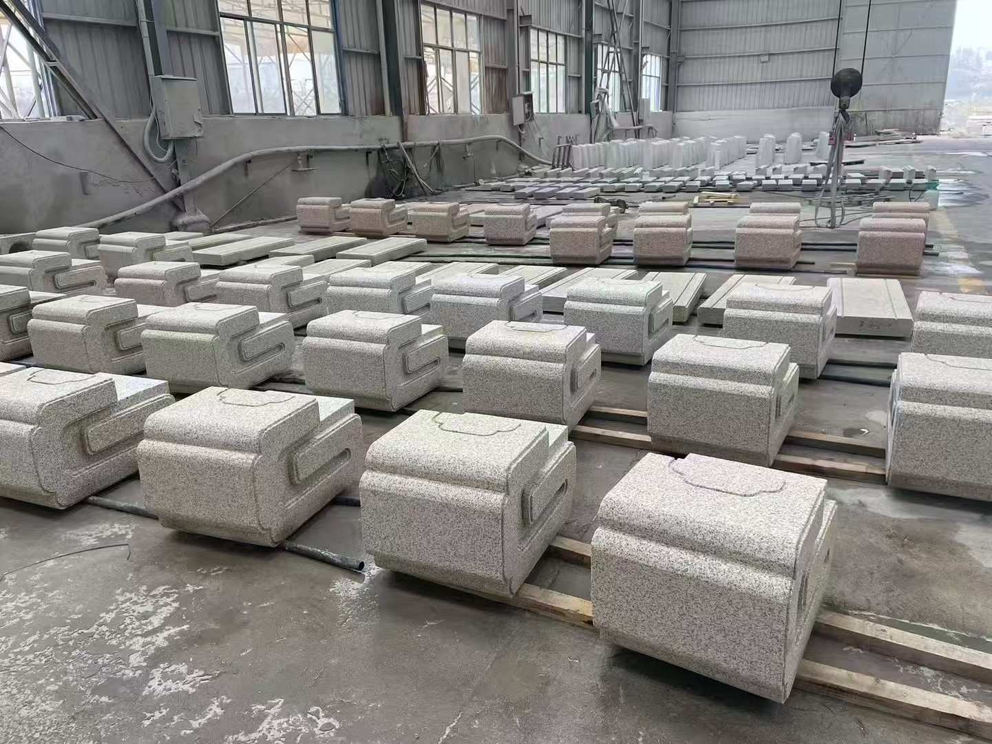 嘉兴 白麻花岗岩异形加工-石凳，坐凳